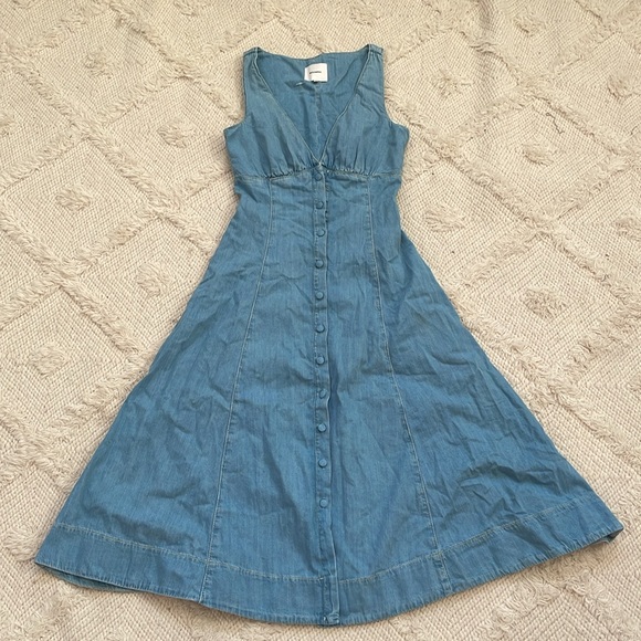 New Reformation Sebastian Denim Midi Dress - Picture 5 of 9
